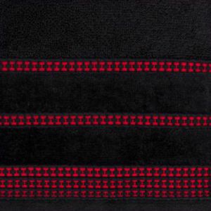 Ręcznik bawełniany z welurową bordiurą AMANDA 50X90 czarny