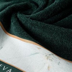 Ręcznik bawełniany z drukowaną bordiurą EVA Minge 30X50 ciemny zielony