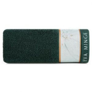Ręcznik bawełniany z drukowaną bordiurą EVA Minge 50X90 ciemny zielony