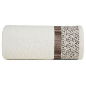 Ręcznik bawełniany z żakardowym wzorem na bordiurze MARIT 70X140 kremowy