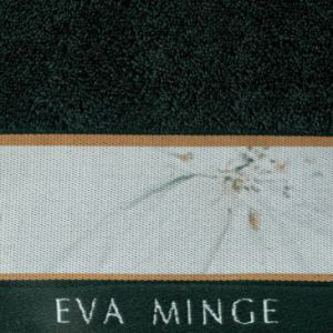 Ręcznik bawełniany z drukowaną bordiurą EVA Minge 70X140 ciemny zielony