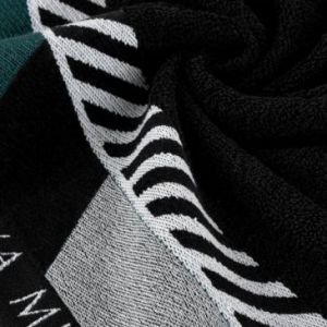 Ręcznik z bawełny z drukowaną bordiurą EVA Minge 30X50 czarny