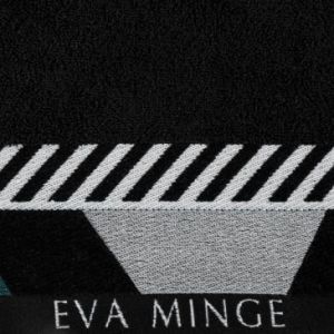 Ręcznik z bawełny z drukowaną bordiurą EVA Minge 50X90 czarny
