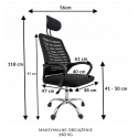 Fotel obrotowy biurowy regulowany krzesło do komputera biura pracy MARS
