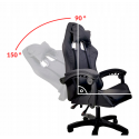 Fotel biurowy gamingowy obrotowy ekoskóra dla graczy czarny
