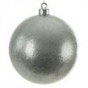 Plastikowa bombka świąteczna 10 cm srebrna x4