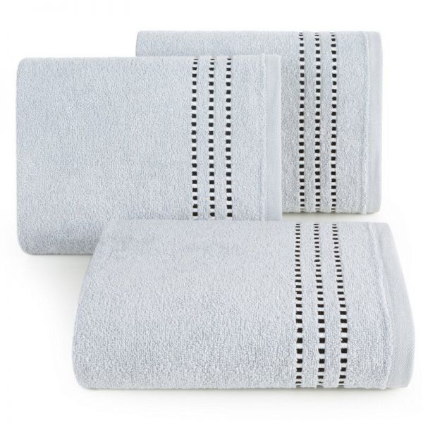 Ręcznik frotte z lśniącą bordiurą FIORE 70X140 srebrny