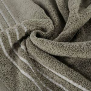 Ręcznik frotte z lśniącą bordiurą FIORE 30X50 jasny brązowy
