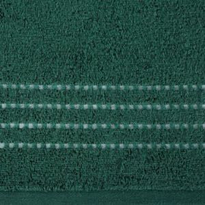 Ręcznik frotte z lśniącą bordiurą FIORE 70X140 ciemny zielony
