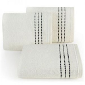 Ręcznik frotte z lśniącą bordiurą FIORE 70X140 kremowy