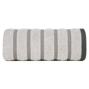 Ręcznik bawełniany w pasy ISLA 50X90 srebrny