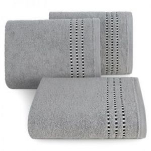Ręcznik frotte z lśniącą bordiurą FIORE 30X50 stalowy