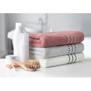 Ręcznik frotte z lśniącą bordiurą FIORE 50X90 stalowy