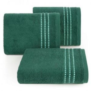 Ręcznik frotte z lśniącą bordiurą FIORE 50X90 ciemny zielony