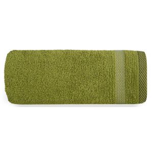 Puszysty ręcznik frotte z bordiurą RIKI 30X50 oliwkowy