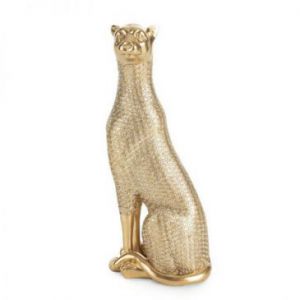 Figurtka dekoracyjna lampart HARIS 11X8X26 złota