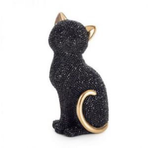 Figura dekoracyjna kot ELDO 7X6X15 czarna+złota