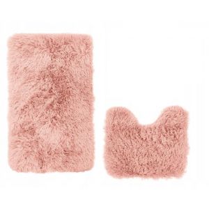 2CZ Dywaniki Łazienkowe Pluszowe Shaggy Megan różowe