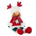 Świąteczna lalka dekoracyjna DOLL 17X9X45 czerwona+biała