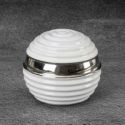 Kula dekoracyjna ceramiczna ELDA 10X10X10 biała+srebrna x2