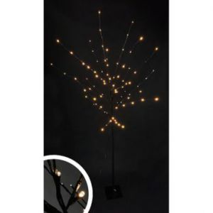 Sztuczne drzewko ozdobne świąteczne czarne 150cm lampki LED brzoza