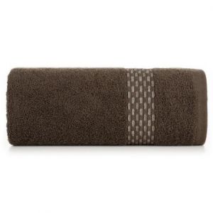 Ręcznik bawełniany z żakardową bordiurą RIVA 30X50 brązowy