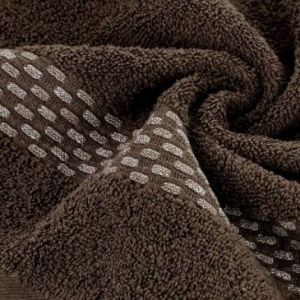 Ręcznik bawełniany z żakardową bordiurą RIVA 50X90 brązowy