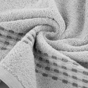 Ręcznik bawełniany z żakardową bordiurą RIVA 50X90 srerbny