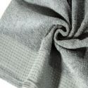 Ręcznik bawełniany frotte z metaliczną nicią na bordiurze LUNA 70X140 stalowy