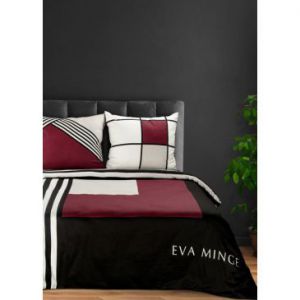 Ekskluzywna pościel z makosatyny EVA Minge 220X200 70X80X2 czarna+biała+różowa