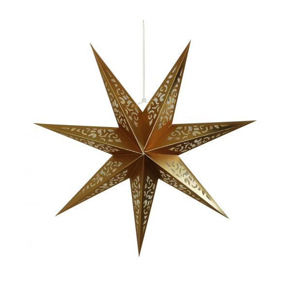 Gwiazda świetlna wisząca lampa witraż 75 cm złota