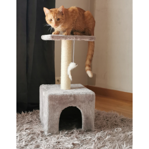 Drapak dla kota  33x33x60 cm wieża legowisko domek z myszką