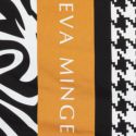 Ekskluzywna pościel z makosatyny EVA Minge 220X200 70X80X2 czarna+biała+pomarańczowa