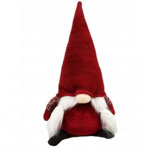 Mikołaj skrzat gnom świąteczny siedzący 43cm czerwony