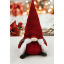 Mikołaj skrzat gnom świąteczny siedzący 43cm czerwony