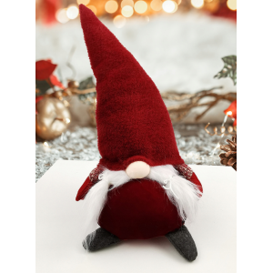 Mikołaj skrzat gnom świąteczny siedzący 70cm czerwony