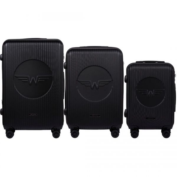 Wings Swallow Zestaw 3 walizek L,M,S z ABS czarny