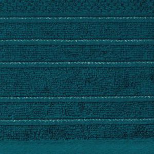 Ręcznik frotte z welurową bordiurą i lśniącą nicią GLORY 70X140 ciemny turkusowy