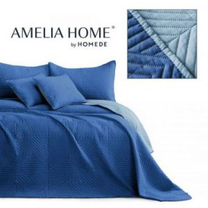 AmeliaHome Narzuta pikowana dwustronna SOFTA 200x220 błękitna + niebieska