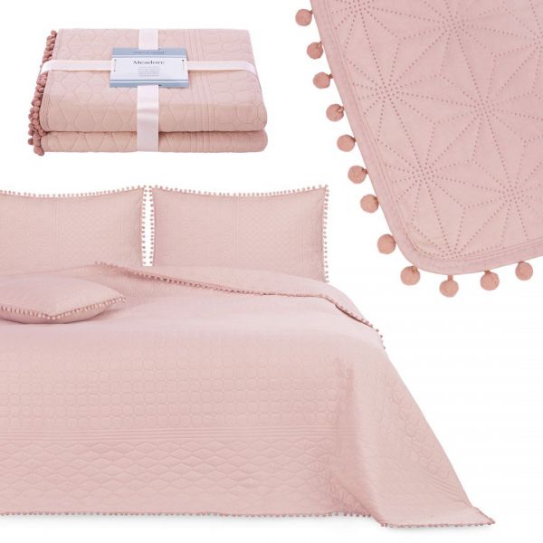 AmeliaHome Narzuta na łóżko MEADORE 170x210 pudrowo różowa