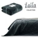 AmeliaHome Narzuta na łóżko LAILA Velvetowa 170x210 grafitowa + szara