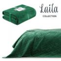 AmeliaHome Narzuta na łóżko LAILA Velvetowa 220x240 butelkowa zieleń