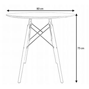 Stół stolik okrągły skandynawski CARO fi80 biały