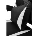 Fotel biurowy gamingowy obrotowy ekoskóra dla graczy + podnóżek czarny biały