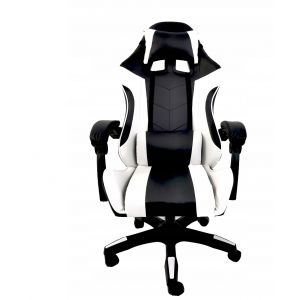 Fotel biurowy gamingowy obrotowy ekoskóra dla graczy MODERN czarny + biały