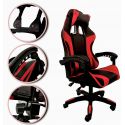 Fotel biurowy gamingowy obrotowy ekoskóra dla graczy MODERN czerwony + czarny