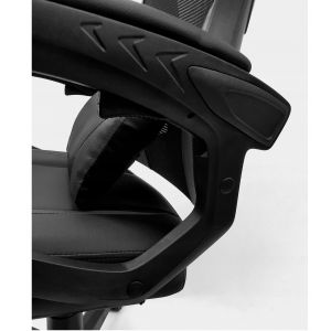 Fotel biurowy gamingowy obrotowy dla graczy KG100 + podnóżek czarny