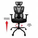 Fotel biurowy obrotowy regulowany ergonomiczny premium KG101 czarny