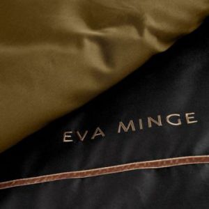 Ekskluzywna pościel z makosatyny z logo EVA Minge 160X200 70X80X2 czarna