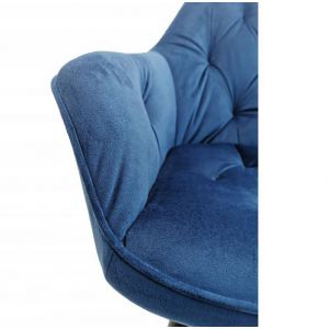Nowoczesne krzesło kubełkowe tapicerowane velvet JULIA granatowe